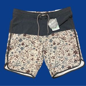 Dope Jetty Supply Co board shorts with muted floral pattern *with tags!*